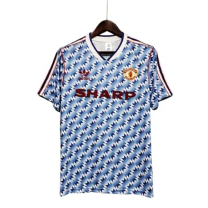 Camisa Manchester United Away Retrô 91/93 Torcedor Adidas Masculina - Azul e Branco
