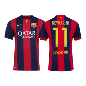 Camisa Retrô Barcelona I 2014/15 - Masculina Nike - Azul e vermelha com detalhes em amarelo