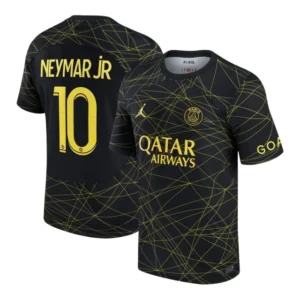 Camisa Retrô Paris Saint-Germain IV 22/23 - Masculina Jordan - Preta com detalhes em amarelo