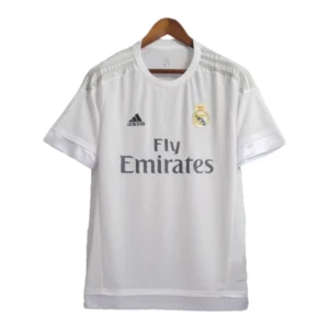 Camisa Retrô Real Madrid I 15/16 - Masculina Adidas - Branca com detalhes em cinza