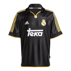 Camisa Retrô Real Madrid II 1999/00 - Masculina Adidas - Preta com detalhes em amarelo