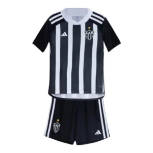 Kit Infantil Atlético Mineiro I 24/25 - Adidas - Branco e preto