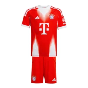 Kit Infantil Bayern de Munique I 25/26 - Adidas - Vermelho com detalhes em branco