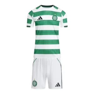 Kit Infantil Celtic I 25/26 - Adidas - Branco e verde