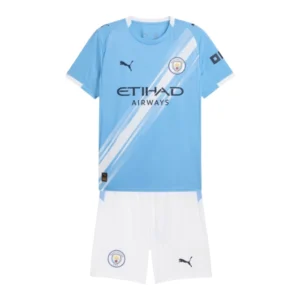 Kit Infantil Manchester City I 25/26 - Puma - Azul e branco