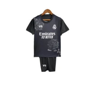 Kit Infantil Real Madrid Edição especial 24/25 - Y-3 - Preto com desenhos de rosas