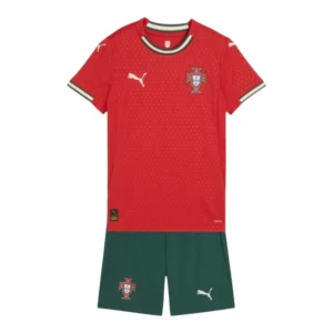 Kit Infantil Seleção Portugal I 25/26 - Puma - Vermelho e verde