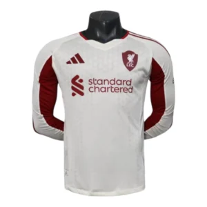 Camisa Liverpool II 25/26 manga longa - Jogador Adidas Masculina - Bege com detalhes em vermelho e preto