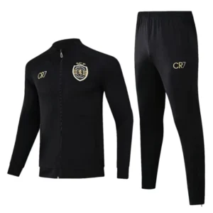 Conjunto Sporting Lisboa 23/24 Masculino CR7 - Preto com detalhes em dourado e branco