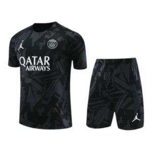 Kit Treino adulto - Camisa e Shorts - Paris Saint-Germain Nike 23/24 - Preto com detalhes em cinza