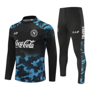 Conjunto Napoli Treino 24/25 - Masculino EA7 - Preto com detalhes em azul