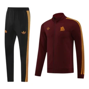 Conjunto Roma 24/25 - Masculino Adidas - Vinho e preto com detalhes em amarelo