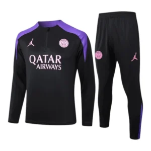 Conjunto Paris Saint-German Treino 24/25 - Masculino Jordan - Preto com detalhes em roxo