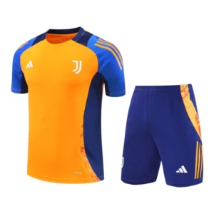 Kit Treino adulto - Camisa e Shorts - Juventus Adidas 24/25 - Azul e laranja