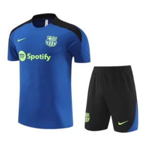 Kit Treino adulto - Camisa e Shorts - Barcelona Nike 24/25 - Azul com detalhes em preto e verde