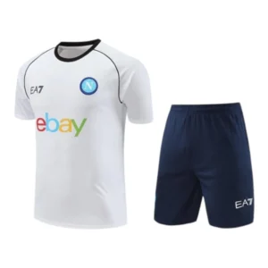 Kit Treino adulto - Camisa e Shorts - Napoli EA7 24/25 - Branco e azul