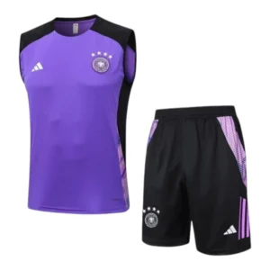 Kit Treino adulto - Camisa e Shorts - Seleção Alemanha Adidas 24/25 - Roxo e preto