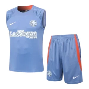 Kit Treino adulto - Camisa e Shorts - Inter de Milão Nike 24/25 - Azul com detalhes em laranja