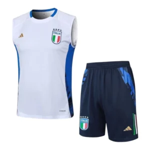 Kit Treino adulto - Camisa e Shorts - Seleção Itália Adidas 24/25 - Branco e azul