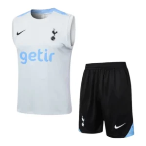 Kit Treino adulto - Camisa e Shorts - Tottenham Nike 24/25 - Cinza e preto com detalhes em azul
