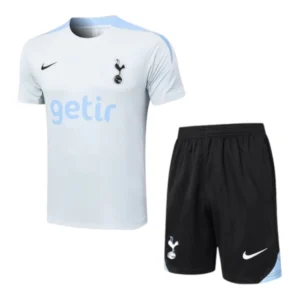 Kit Treino adulto - Camisa e Shorts - Tottenham Nike 24/25 - Cinza e preto com detalhes em azul