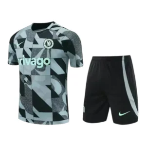 Kit Treino adulto - Camisa e Shorts - Chelsea Nike 23/24 - Cinza e preto