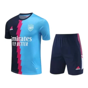 Kit Treino adulto - Camisa e Shorts - Arsenal Adidas 23/24 - Azul com detalhes em rosa e branco