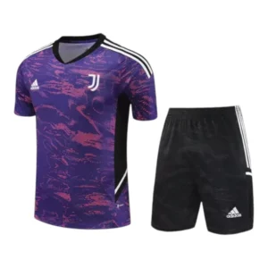 Kit Treino adulto - Camisa e Shorts - Juventus Adidas 23/24 - Roxo e preto
