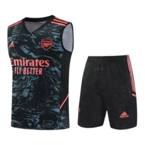 Kit Treino adulto - Camisa e Shorts - Arsenal Adidas 24/25 - Preto com detalhes em cinza e rosa