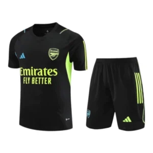 Kit Treino adulto - Camisa e Shorts - Arsenal Adidas 23/24 - Preto com detalhes em azul e amarelo