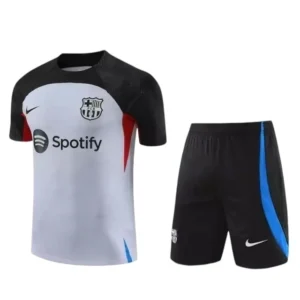 Kit Treino adulto - Camisa e Shorts - Barcelona Nike 23/24 - Branco e preto