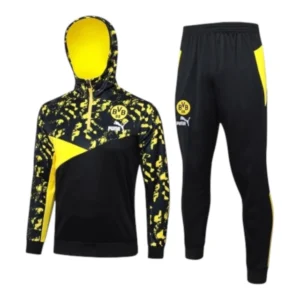 Conjunto Borussia Dortmund Treino 24/25 - Masculino Adidas - Preto com detalhes em amarelo