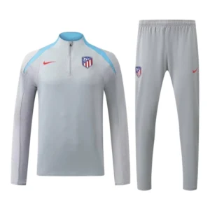Conjunto Atlético de Madrid Treino 24/25 - Masculino Nike - Cinza com detalhes em azul