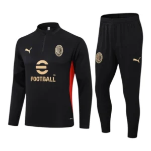Conjunto AC Milan 24/25 - Masculino Puma - Preto com detalhes em dourado e vermelho