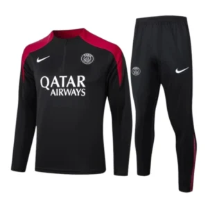 Conjunto Paris Saint German Treino 24/25 - Masculino Nike - Preto com detalhes em vermelho