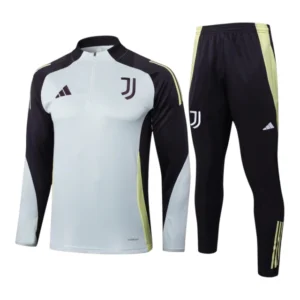 Conjunto Juventus Treino 25/26 - Masculino Adidas - Cinza e preto com detalhes em amarelo