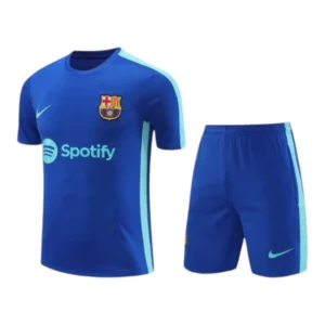 Kit Treino adulto - Camisa e Shorts - Barcelona Nike 23/24 - Azul com detalhes em verde