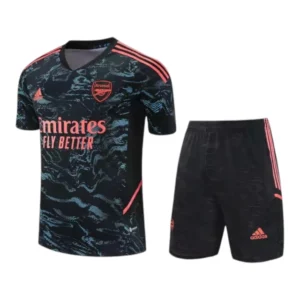 Kit Treino adulto - Camisa e Shorts - Arsenal Adidas 24/25 - Preto com detalhes em cinza e rosa