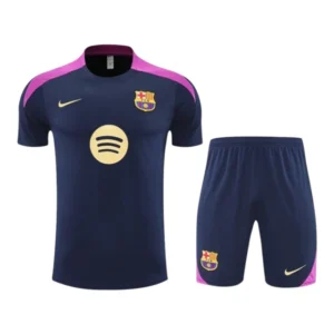 Kit Treino adulto - Camisa e Shorts - Barcelona Nike 25/26 - Azul com detalhes em rosa