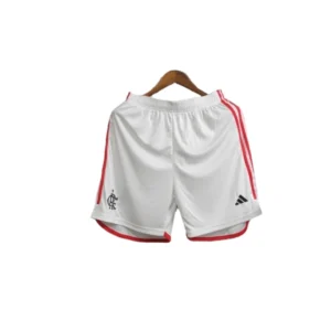 Short Flamengo 24/25 - Masculino Adidas - Branco com detalhes em vermelho