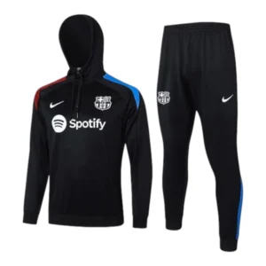 Conjunto Barcelona Treino 24/25 - Masculino Nike - Preto com detalhes em azul e vermelho