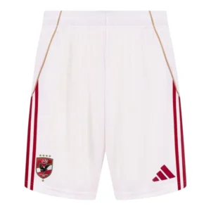 Short Short Al-Ahly I 25/26 - Masculino Adidas - Branco com detalhes em vermelho