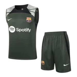 Kit Treino adulto - Camisa e Shorts - Barcelona Nike 23/24 - Verde com detalhes em branco