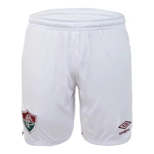 Short Fluminense I 25/26 - Umbro - Branco com detalhes em vermelho