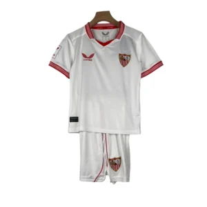 Kit Infantil Sevilla I Castore 23/24 - Branco com detalhes em vermelho