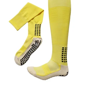 Meias Futebol Antiderrapante Cano Alto- Amarela com bolinhas Pretas