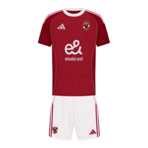 Kit Infantil Al-Ahly I 25/26 - Adidas - Vermelho e branco