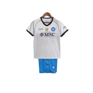 Kit Infantil Napoli II 23/24 - EA7 - Branco com detalhes em azul