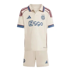 Kit infantil Ajax III 25/26 - Adidas - Bege e azul