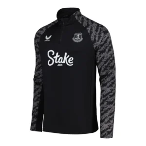 Camisa Everton 25/26 manga longa - Torcedor Castore Masculina - Preta e cinza